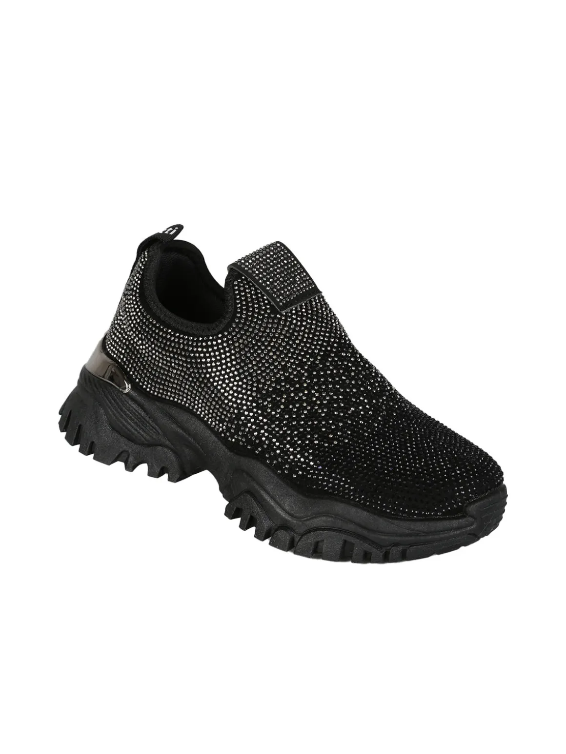 Laura Biagiotti Sneakers donna slip on con strass - nero