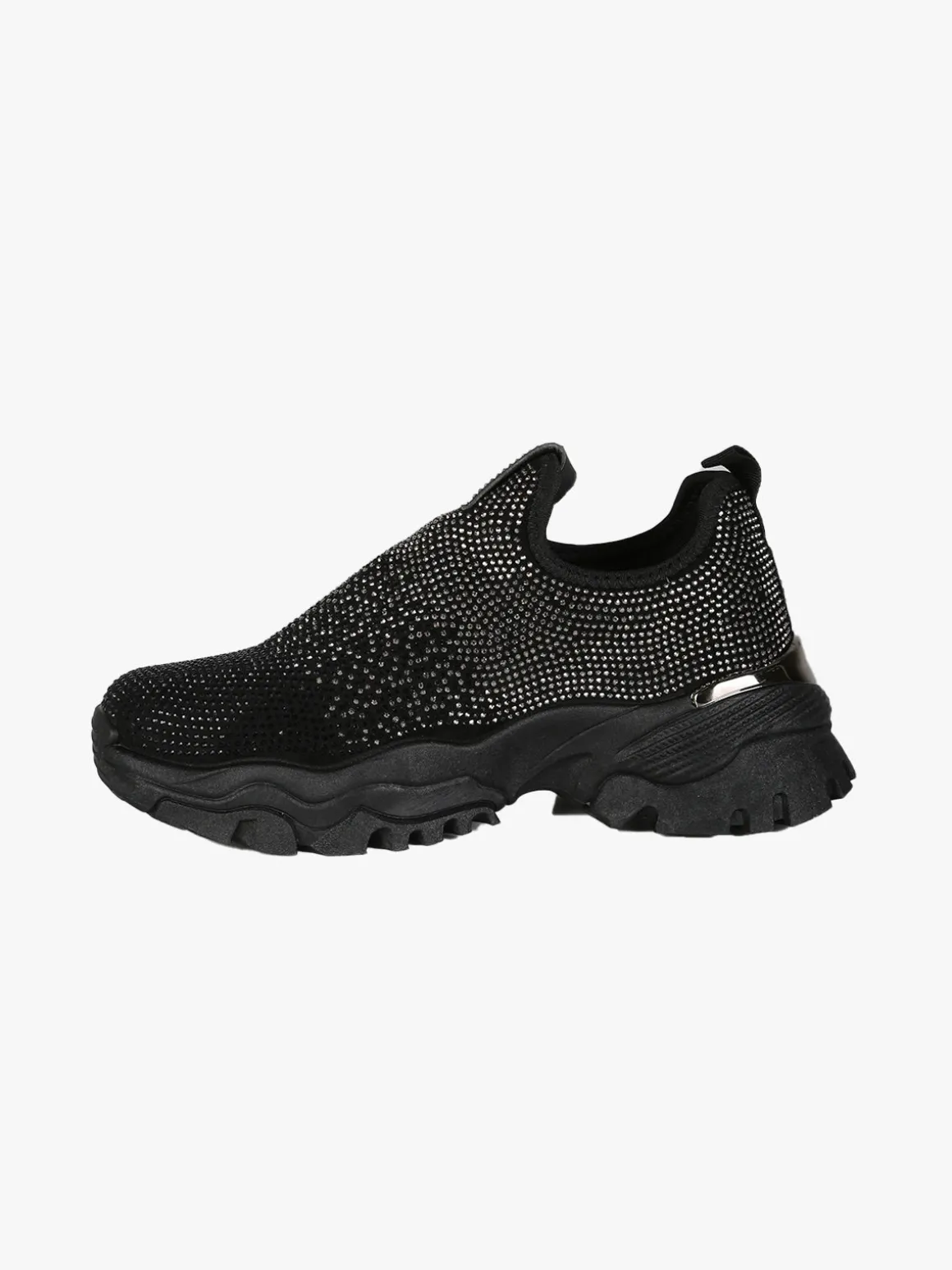 Laura Biagiotti Sneakers donna slip on con strass - nero