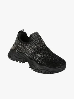 Laura Biagiotti Sneakers donna slip on con strass - nero