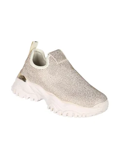 Laura Biagiotti Sneakers donna slip on con strass - beige