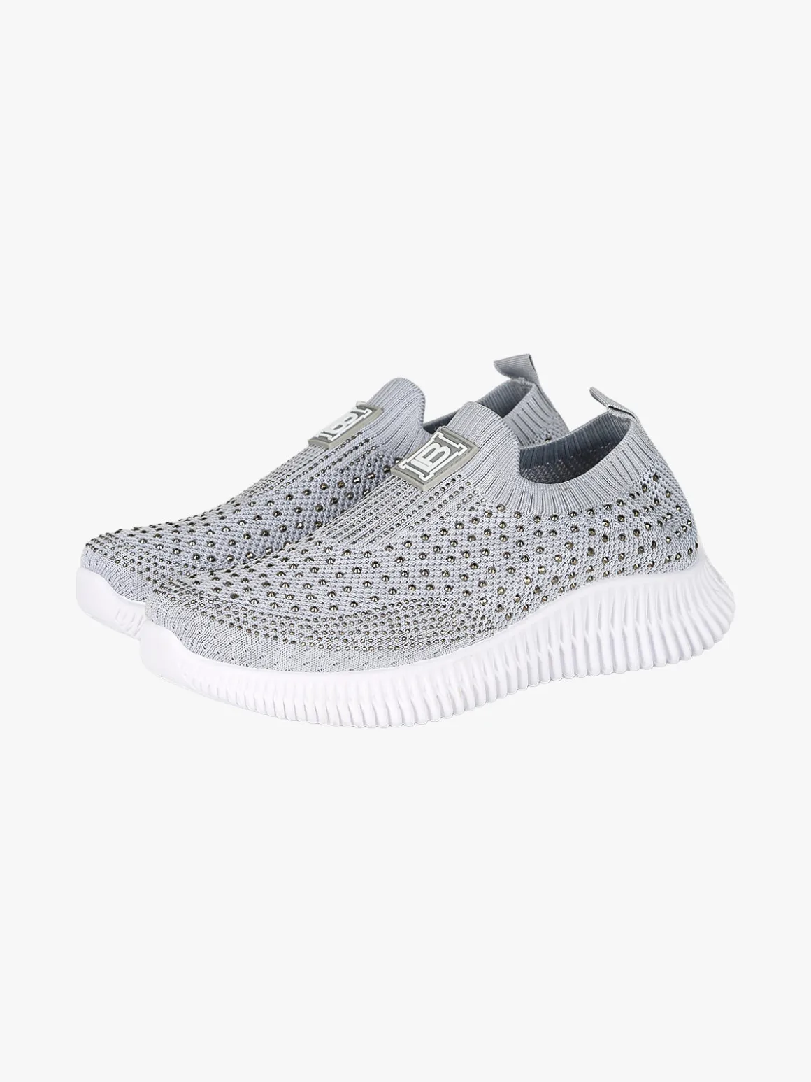 Laura Biagiotti Sneakers donna slip on con borchie - grigio