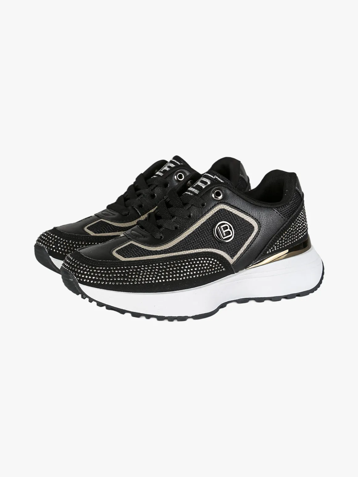 Laura Biagiotti Sneakers donna stringata con micro borchie - nero