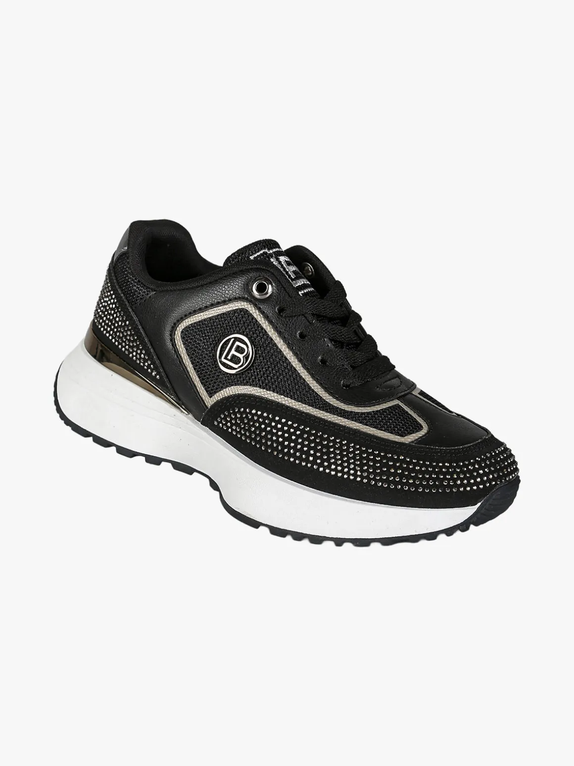 Laura Biagiotti Sneakers donna stringata con micro borchie - nero