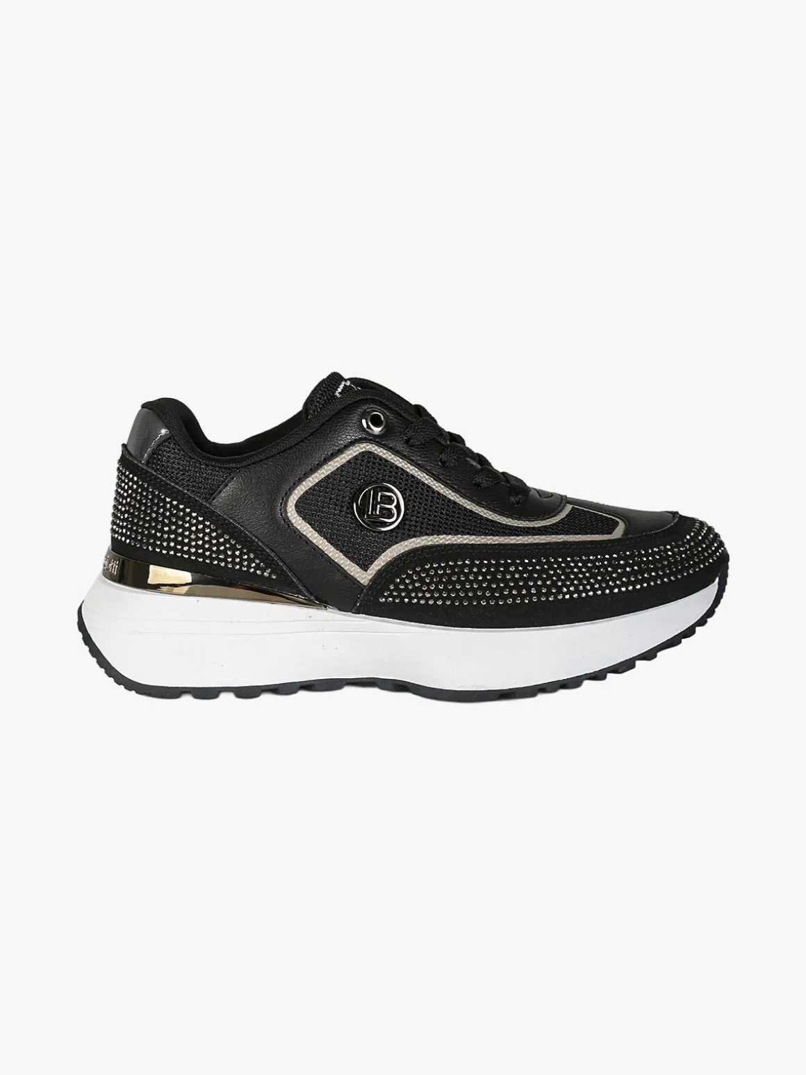 Laura Biagiotti Sneakers donna stringata con micro borchie - nero