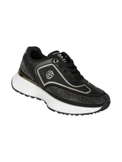 Laura Biagiotti Sneakers donna stringata con micro borchie - nero