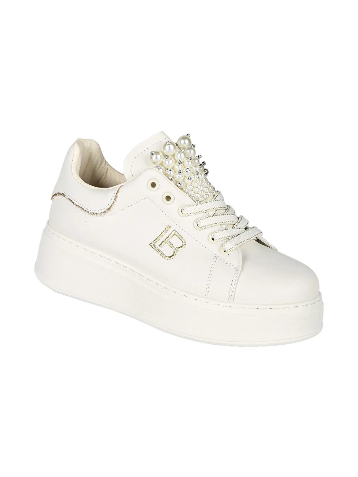 Laura Biagiotti Sneakers gioiello da donna con platform - beige