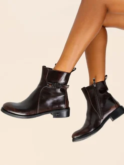 Laura Biagiotti Stivaletti donna minimal bassi con zip - moro