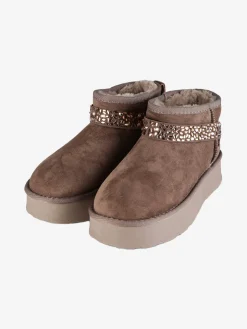 Laura Biagiotti Stivaletti donna in tessuto scamosciato con strass e platform