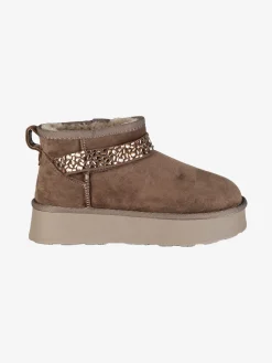 Laura Biagiotti Stivaletti donna in tessuto scamosciato con strass e platform