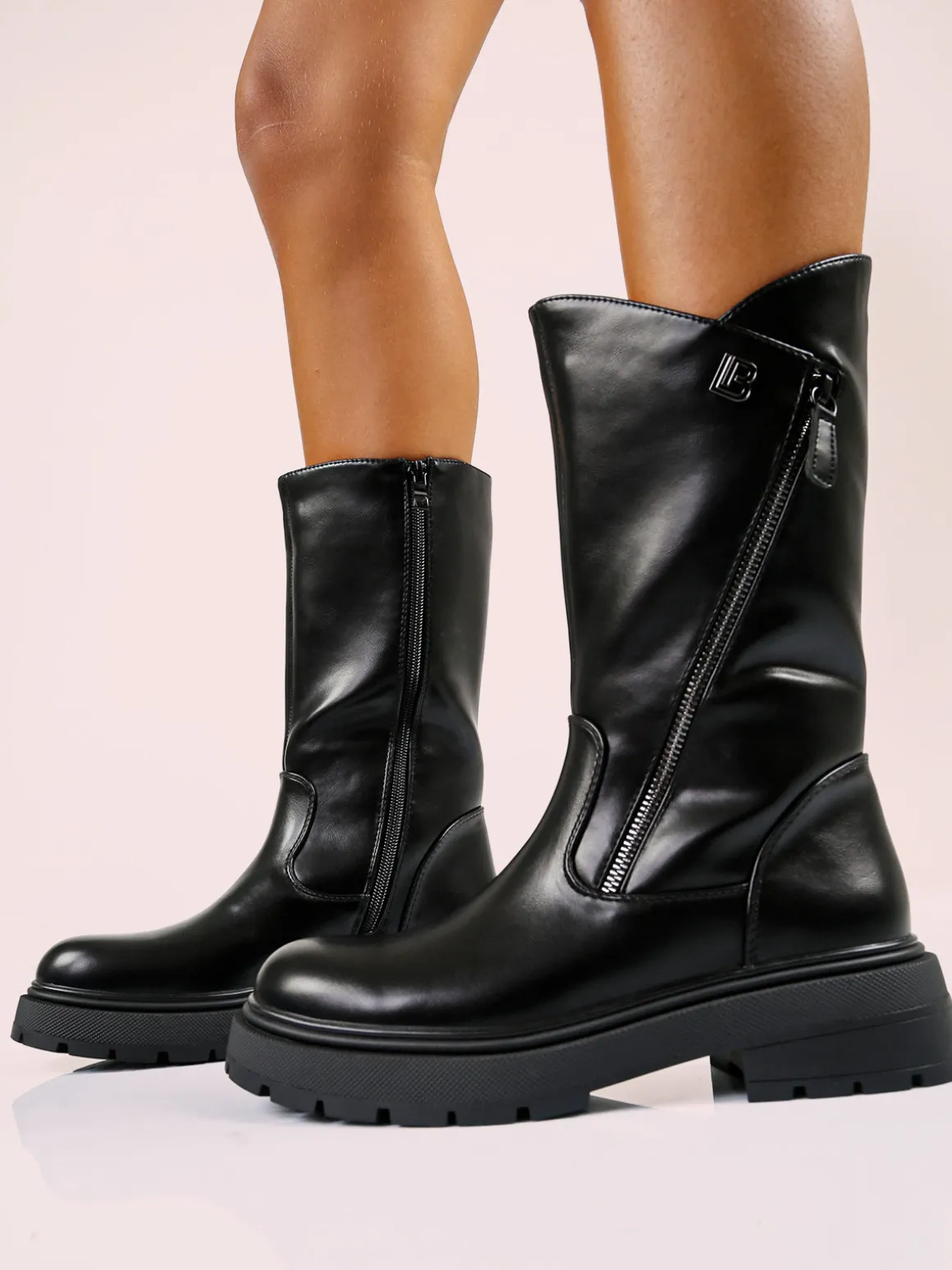 Laura Biagiotti Stivaletti donna chunky con cerniere - nero