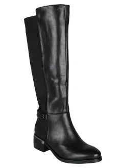 Laura Biagiotti Stivali donna alti minimal con tacco largo - nero