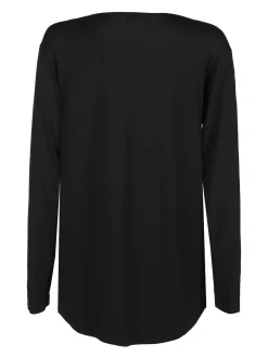 Laura Biagiotti T-shirt donna a maniche lunghe con stampa cane e strass