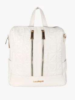 Laura Biagiotti Zaino donna in ecopelle con monogramma - panna