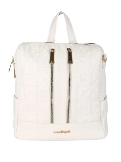 Laura Biagiotti Zaino donna in ecopelle con monogramma - panna