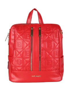 Laura Biagiotti Zaino donna in ecopelle con monogramma - rosso