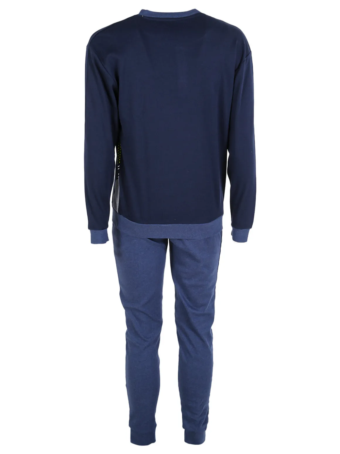 Legea Pigiama lungo da uomo in misto cotone interlock - blu