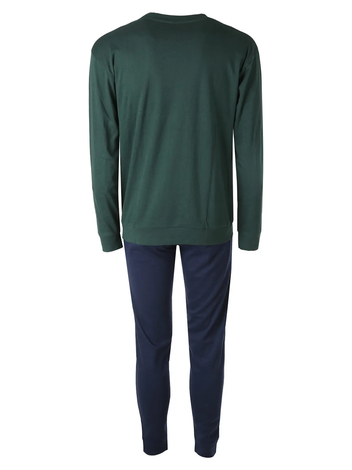Legea Pigiama lungo da uomo in misto cotone interlock - verde