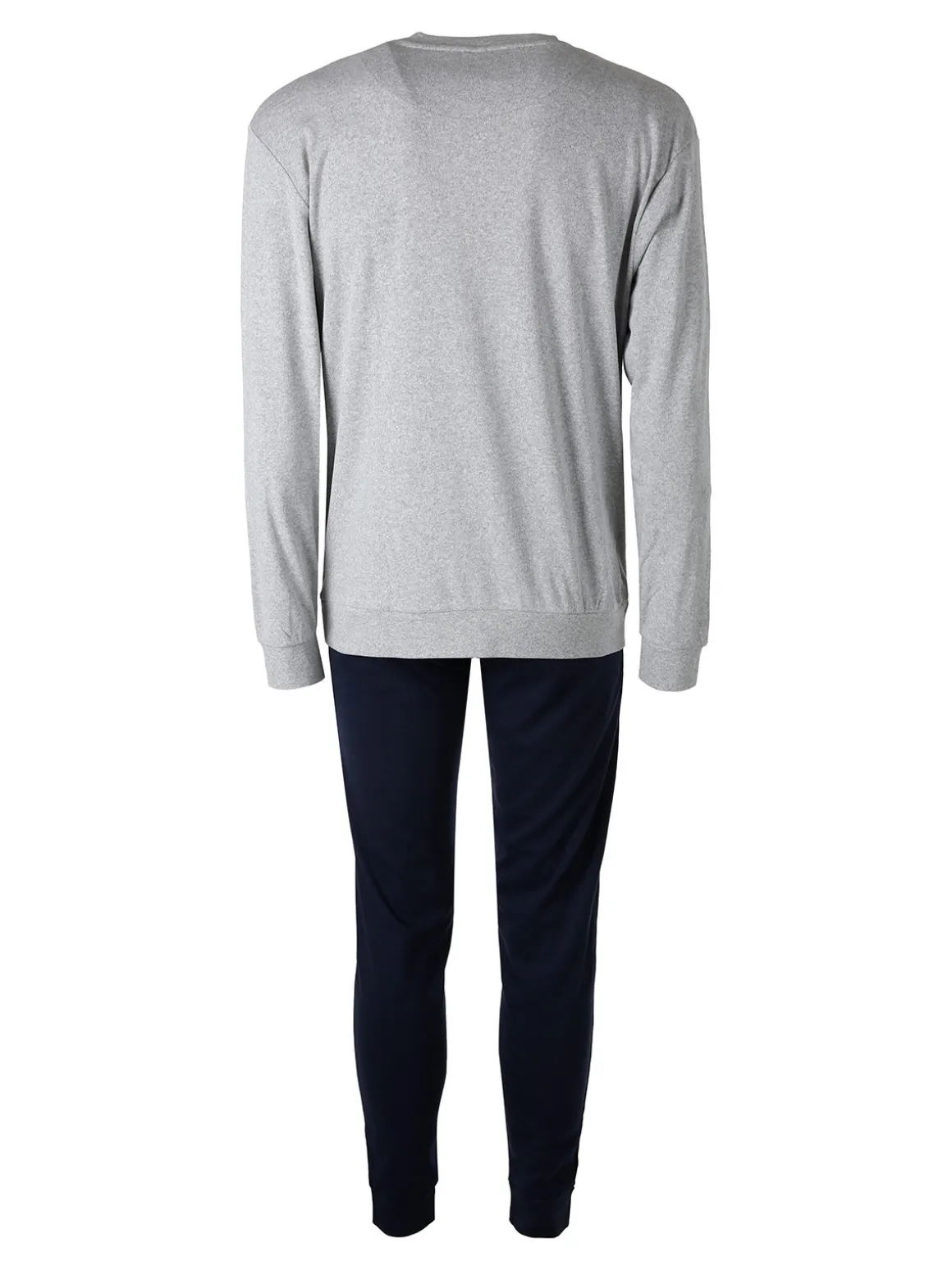 Legea Pigiama lungo da uomo in misto cotone interlock - grigio