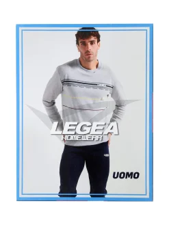 Legea Pigiama lungo da uomo in misto cotone interlock - grigio