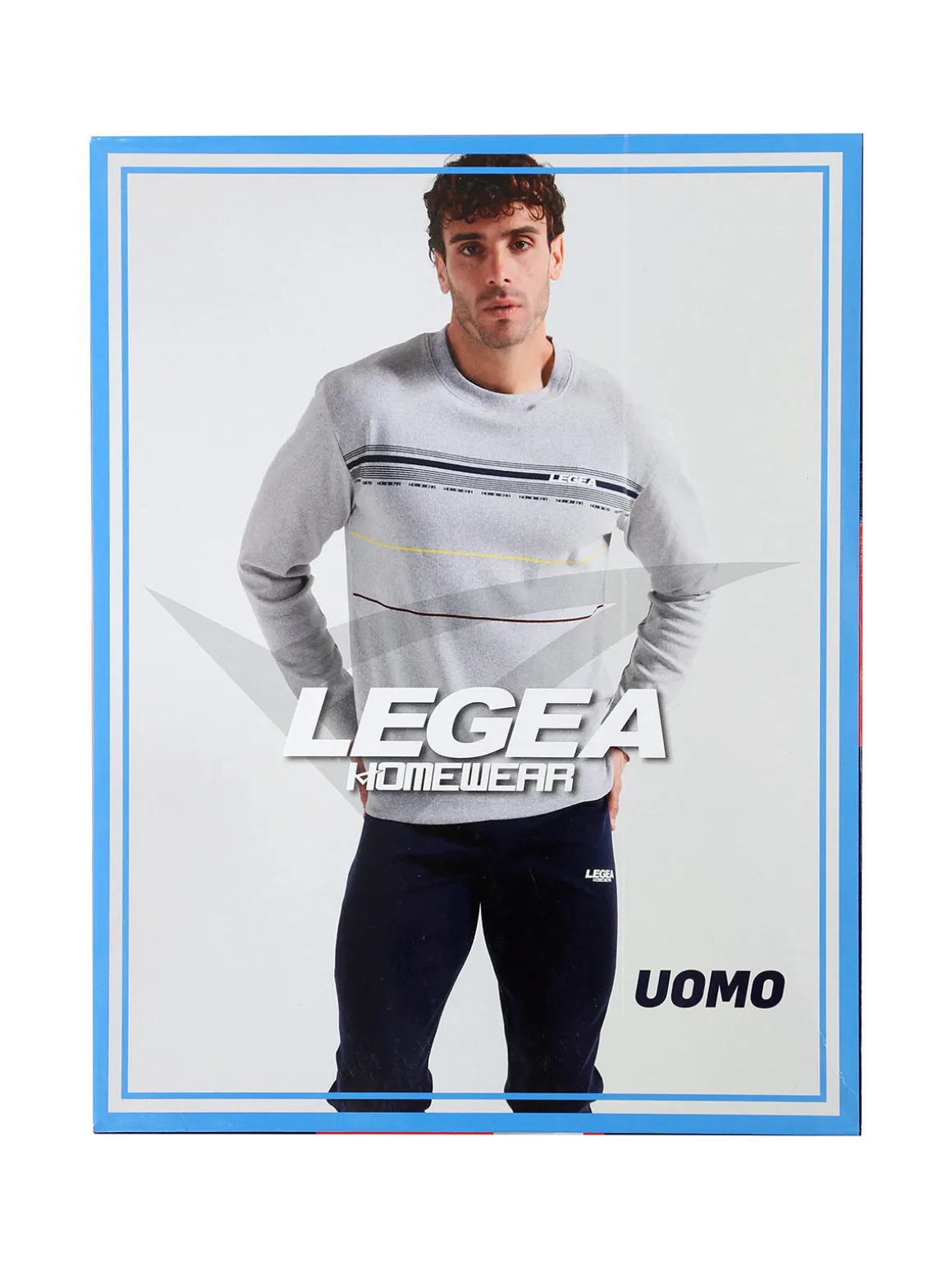 Legea Pigiama lungo da uomo in misto cotone interlock - grigio