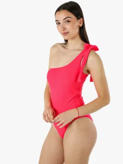 Leonado Costume da bagno intero da donna monospalla - fragola