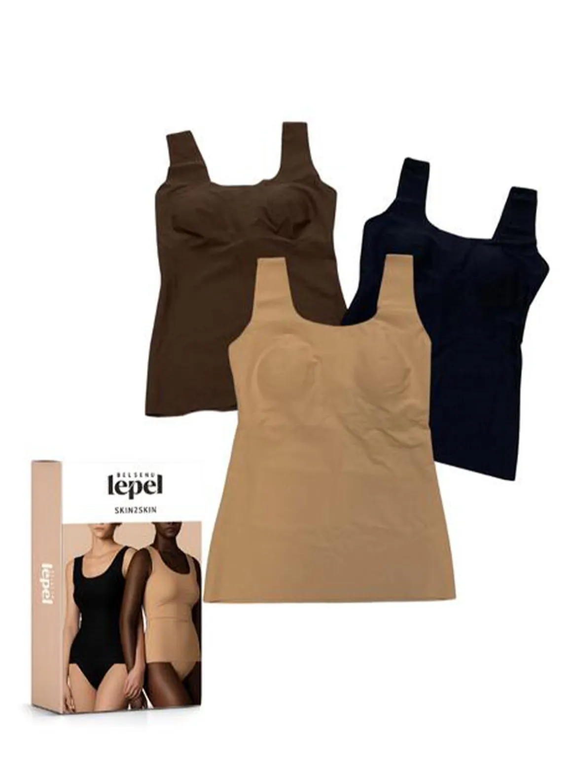 Lepel SKIN2SKIN TOPBRA Top con reggiseno in microfibra - moro