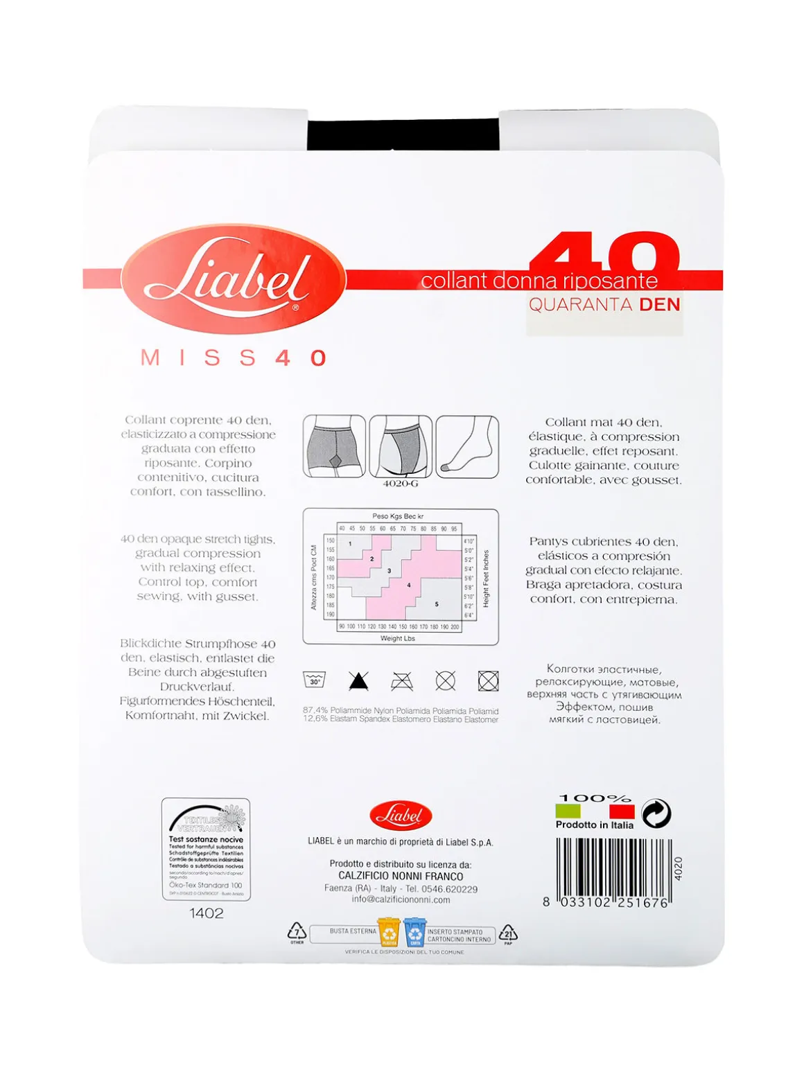 Liabel Collant donna riposante 40 DENARI - nero