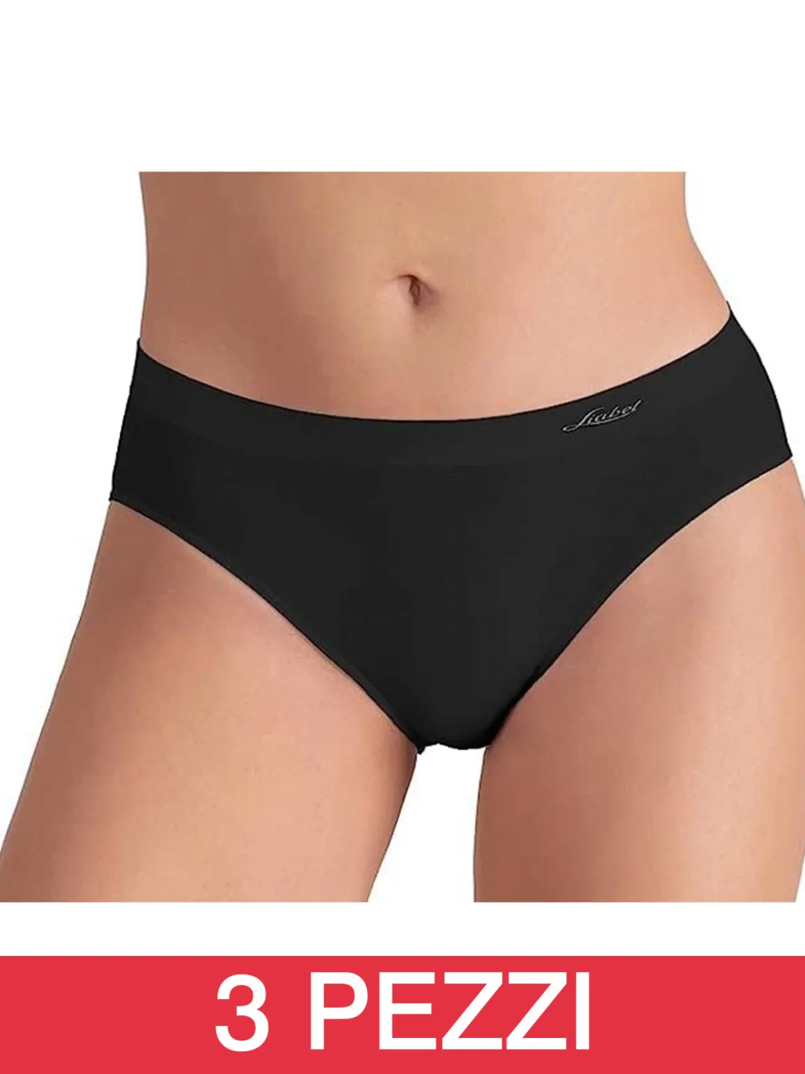 Liabel Confezione da 3 brasiliana donna in microfibra - nero