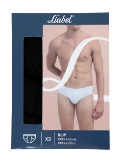 Liabel Confezione da 3 slip da uomo in cotone - nero