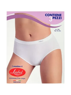 Liabel Confezione da 3 slip donna a vita alta in microfibra - bianco