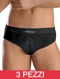 Liabel Confezione da 3 slip uomo in microfibra - nero