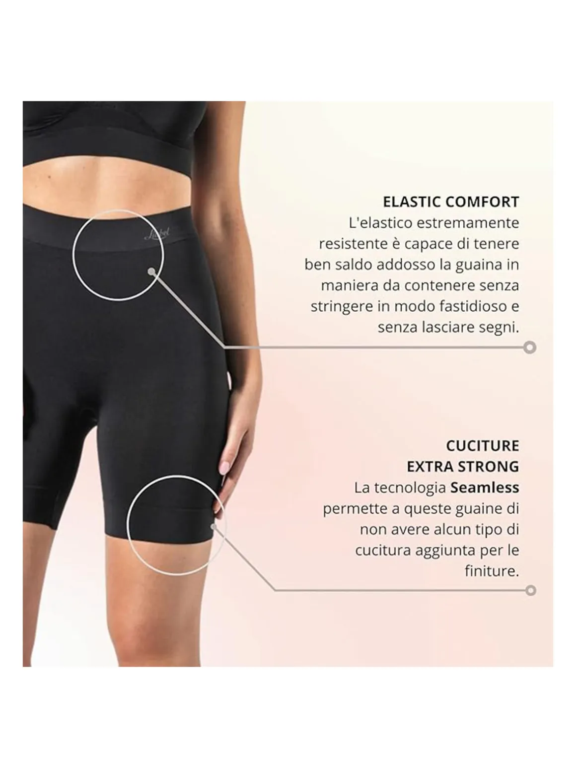 Liabel Guaina contenitiva da donna in microfibra - nero