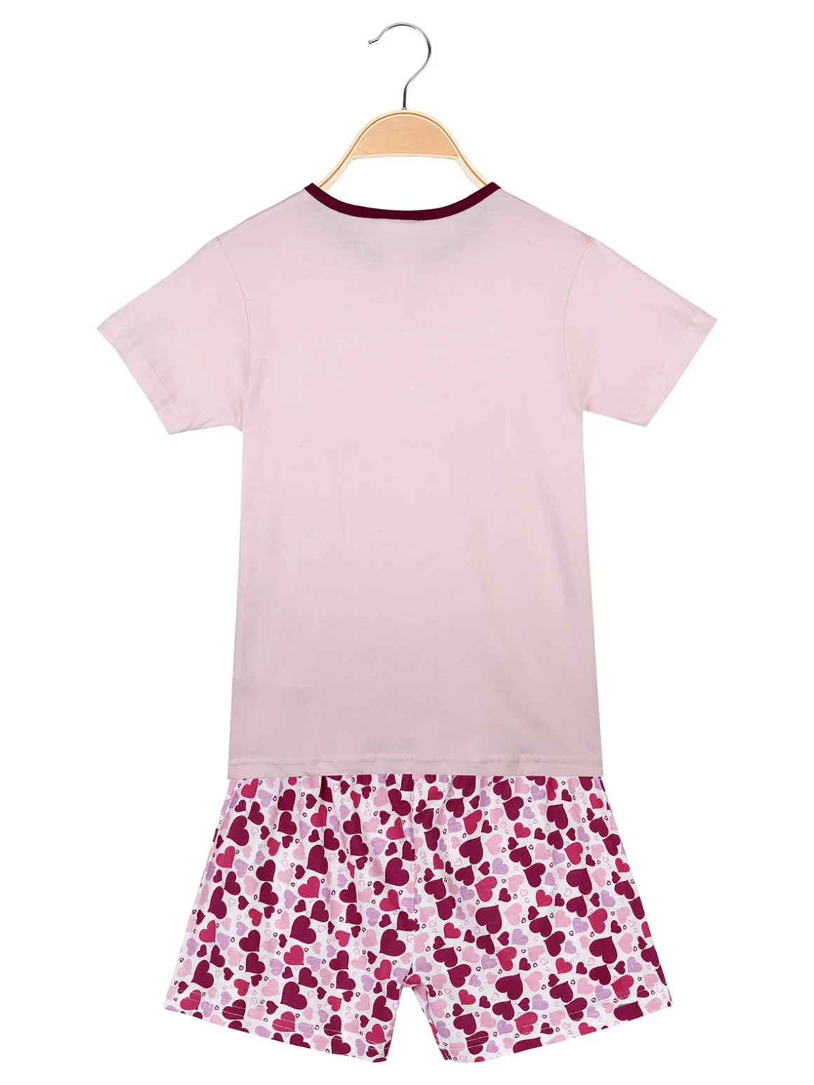 Liabel Pigiama corto in cotone T-shirt + shorts cuori