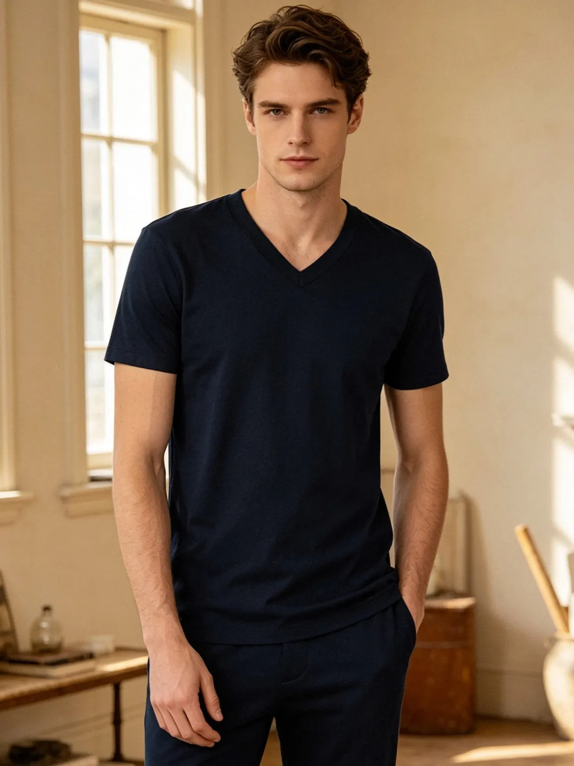 Liabel T-shirt intima uomo scollo V in caldo cotone