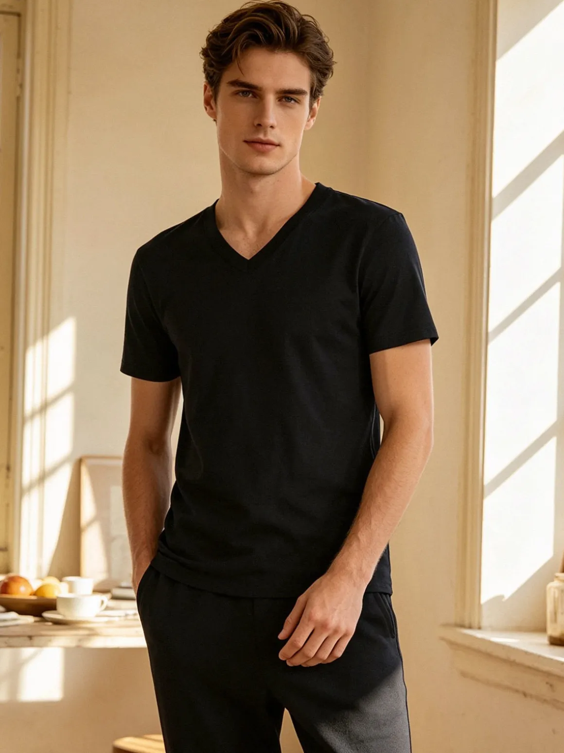 Liabel T-shirt intima uomo scollo V in caldo cotone
