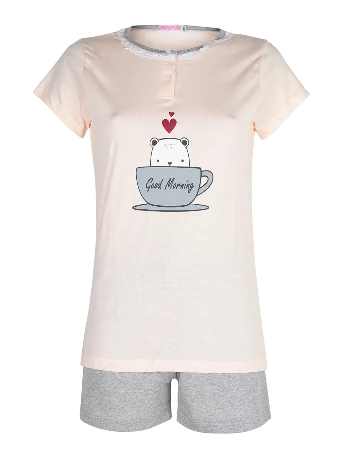 Linea Ambro Pigiama corto da donna in misto cotone