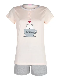 Linea Ambro Pigiama corto da donna in misto cotone