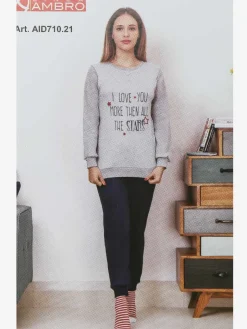 Linea Ambro Pigiama da ragazza in caldo cotone
