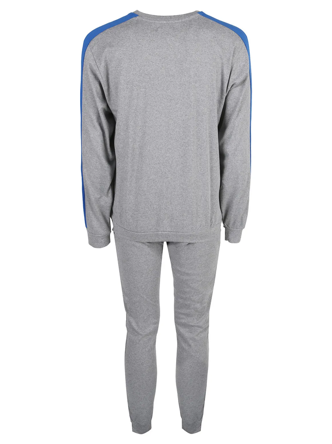 Linea Ambro Pigiama lungo da uomo in misto cotone interlock - grigio