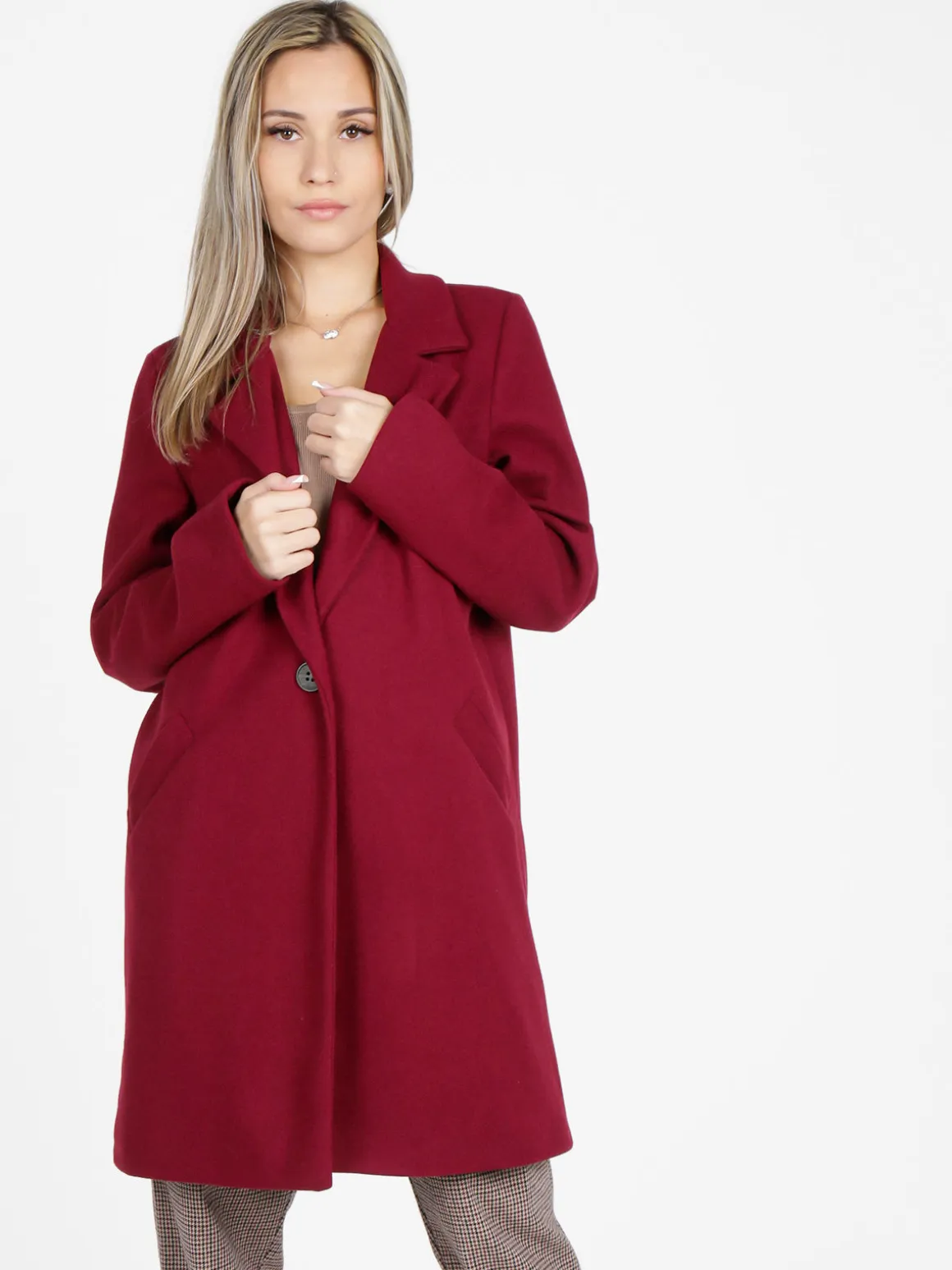 Lisa Style Cappotto donna oversize monobottone