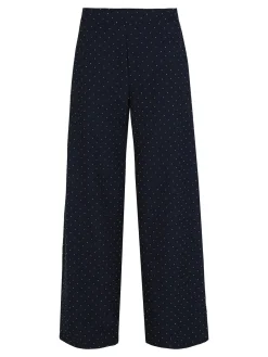 Lisa Style Pantaloni donna a gamba larga con strass