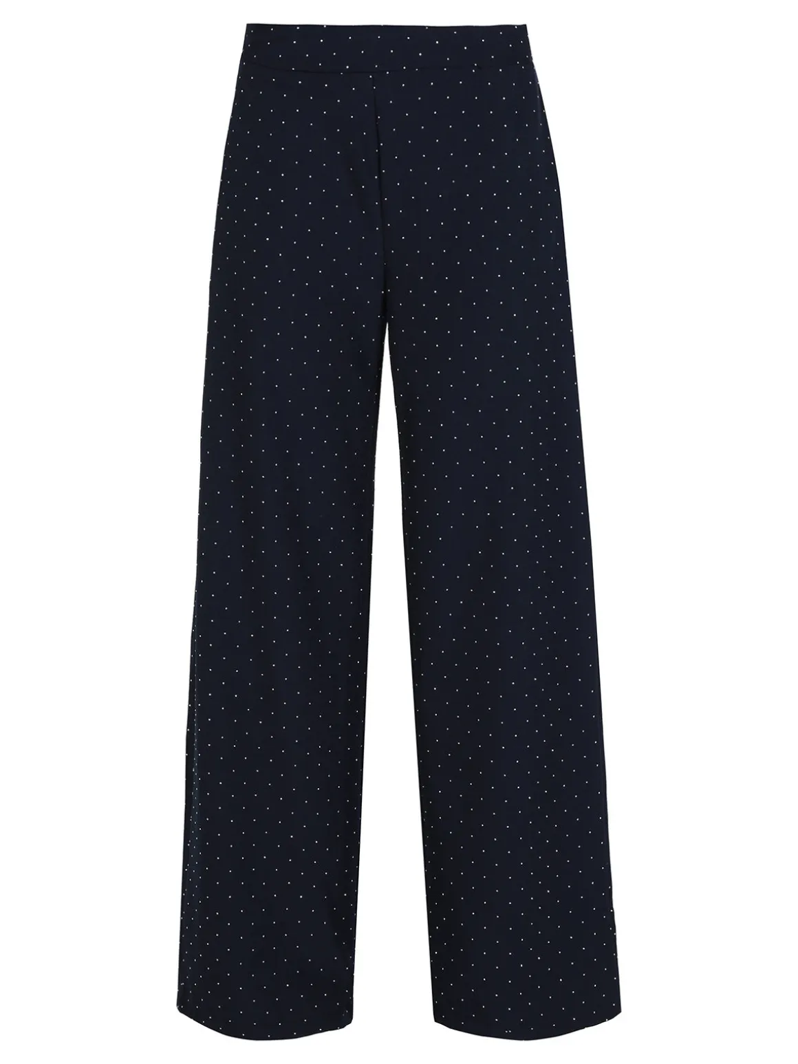 Lisa Style Pantaloni donna a gamba larga con strass