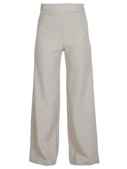 Lisa Style Pantaloni donna a gamba larga con strass