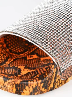 Lisa-W Ciabatte animalier con strass