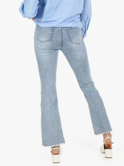 Lissimo Jeans a zampa da donna con ricami e strass