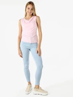 Lissimo Top donna in viscosa con scollo a cascata - rosa