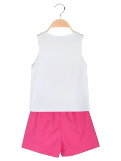Lollitop Completo corto da bambina con canotta e shorts in cotone - bianco