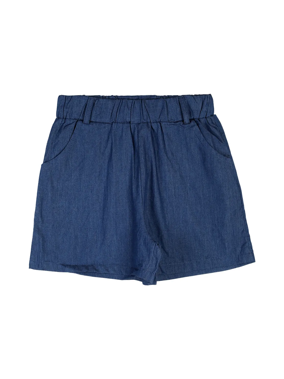 Lollitop Completo corto da bambina con t-shirt e shorts effetto jeans con cintura - azzurro