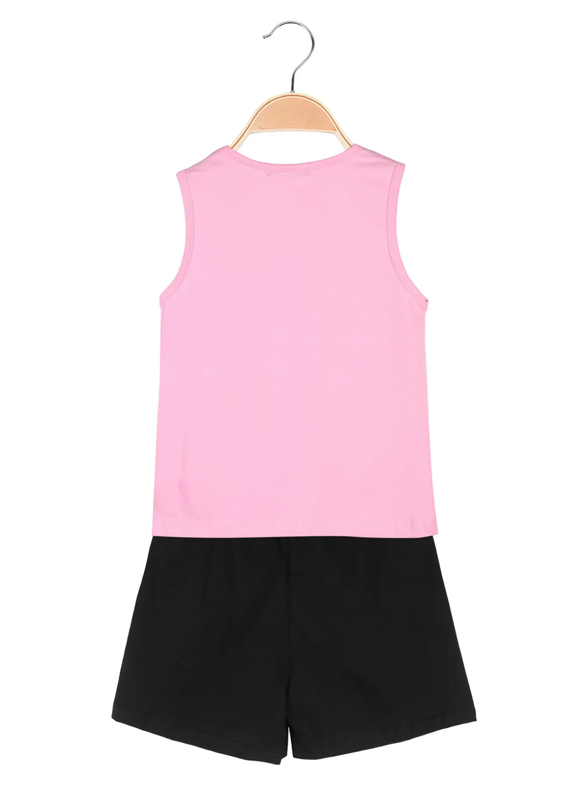 Lollitop Completo corto da bambina con canotta e shorts in cotone - rosa