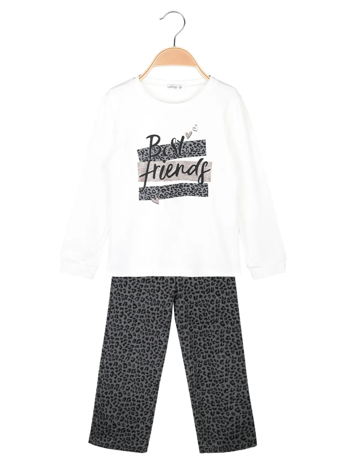Lollitop Completo da bambina 2 pezzi con pantaloni maculati gamba larga